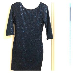 3/4 Sleeve mini sequin dress